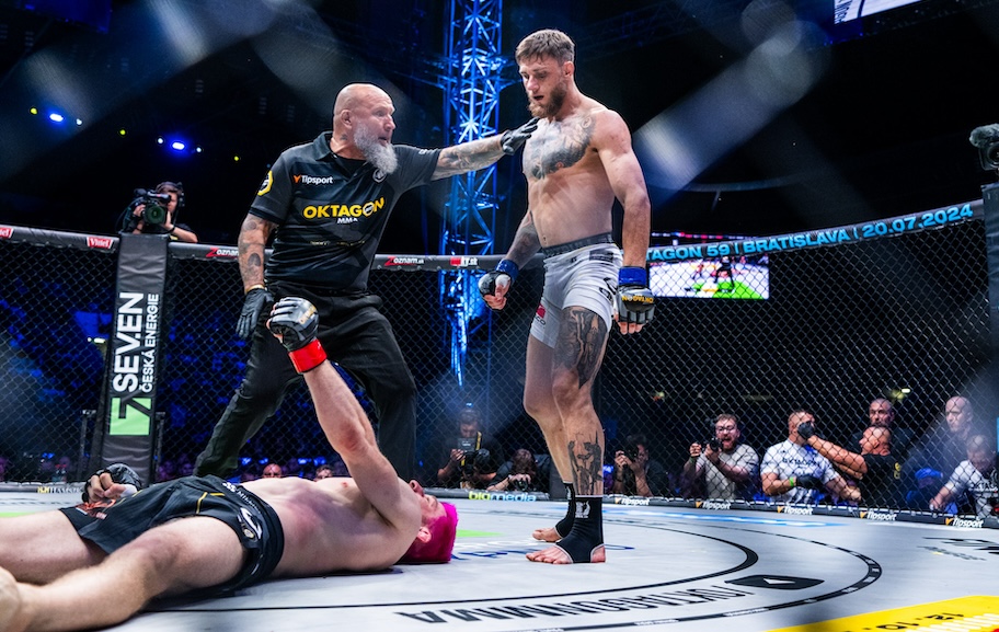 David Kozma reaguje na tvrdé KO, ktoré inkasoval od Iona Surdu v hlavnom predzápase turnaja OKTAGON 58 - MMA Fanatik - MMA magazín o bojových športoch